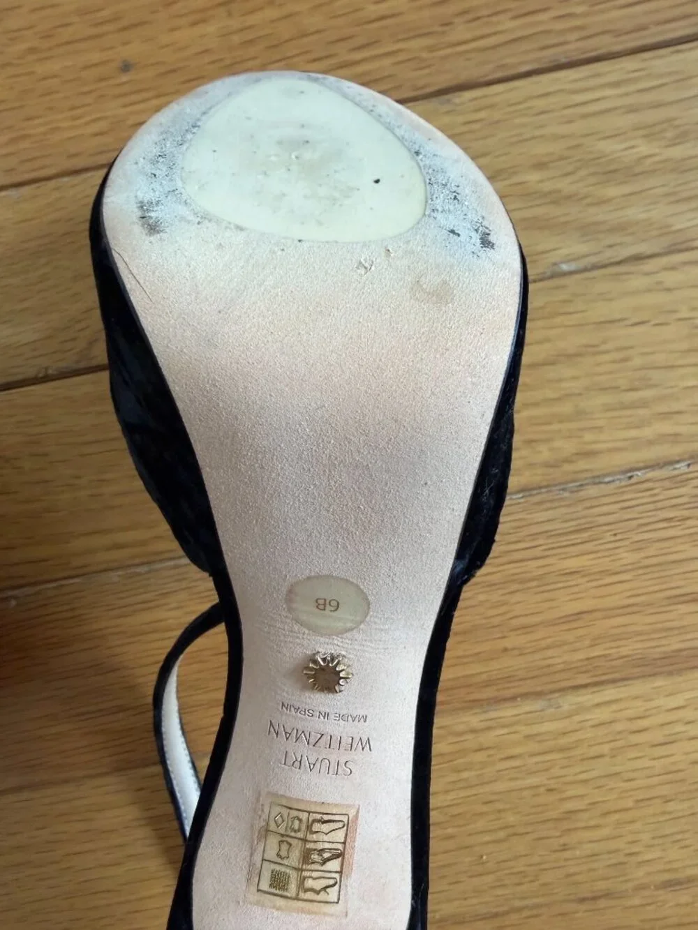 Stuart Weitzman Black Velvet High-Heeled Pumps